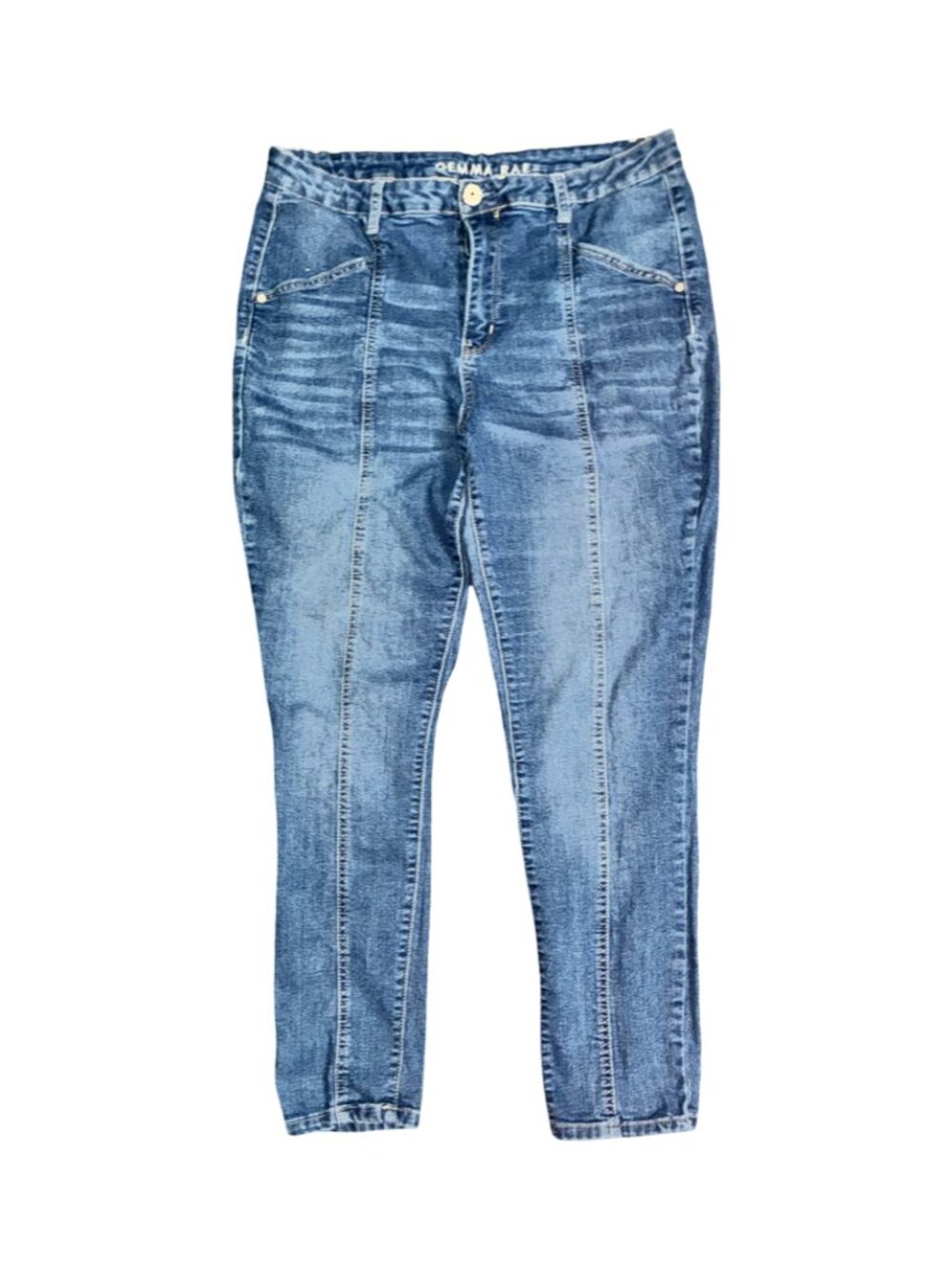 Sz.16W*Gemma Rae*Blue Cropped Skinny Jeans--High-Rise